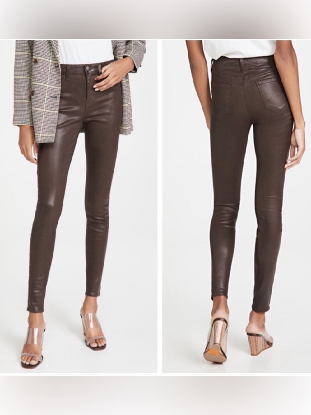 L'AGENCE Marguerite High Rise Skinny Jeans In Chocolate Coated 25 Designer Fall